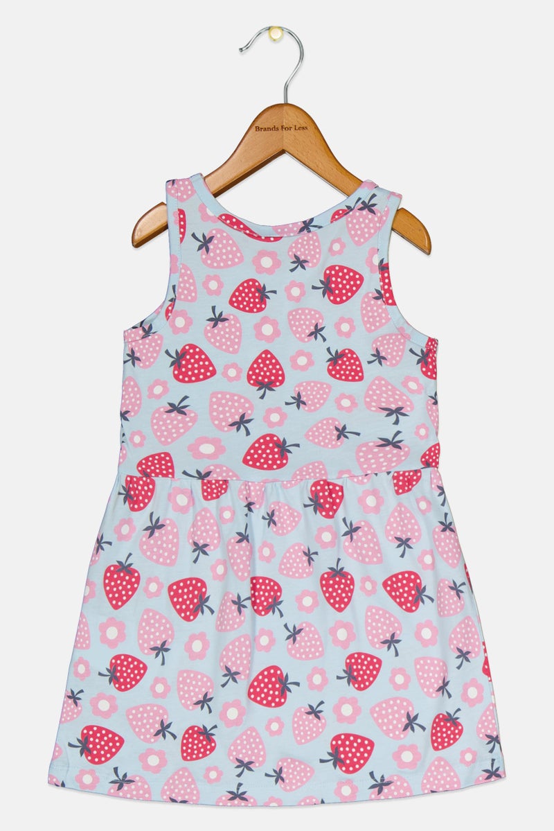 guppy Toddlers Girl Allover Print Dress, Multicolor - Image 2